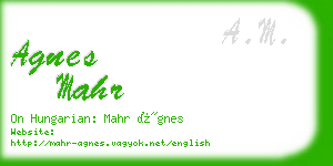 agnes mahr business card